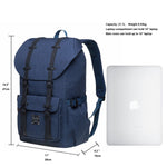 KAUKKO backpack women men daypack with laptop compartment for 14 inch notebook for leisure job university travel hiking, 21L (blue EP5-18) - kaukko