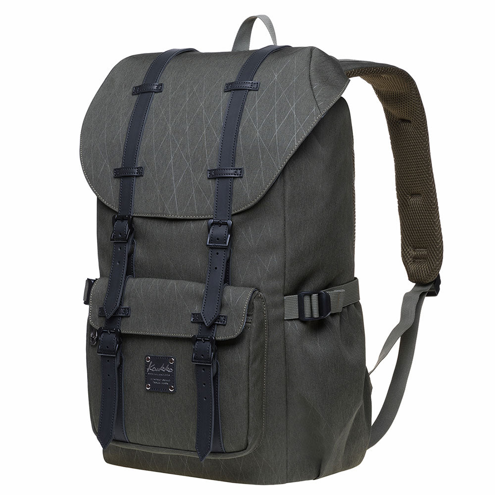 KAUKKO backpack women men daypack with laptop compartment for 14 inch notebook for leisure job university travel hiking, 21L (green EP5-18) - kaukko