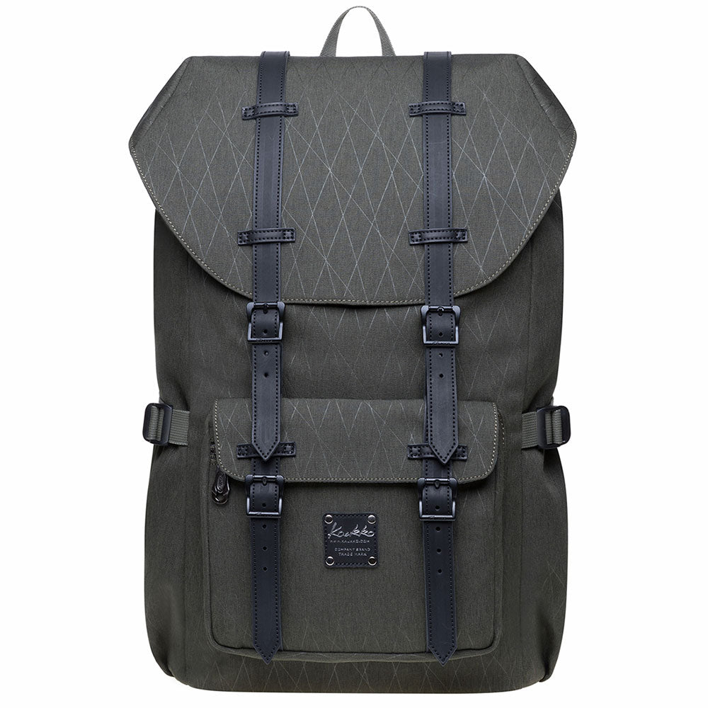 KAUKKO backpack women men daypack with laptop compartment for 14 inch notebook for leisure job university travel hiking, 21L (green EP5-18) - kaukko