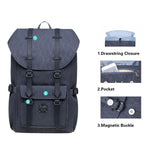 KAUKKO backpack women men daypack with laptop compartment for 14 inch notebook for leisure job university travel hiking, 21L (grey EP5-18) - kaukko
