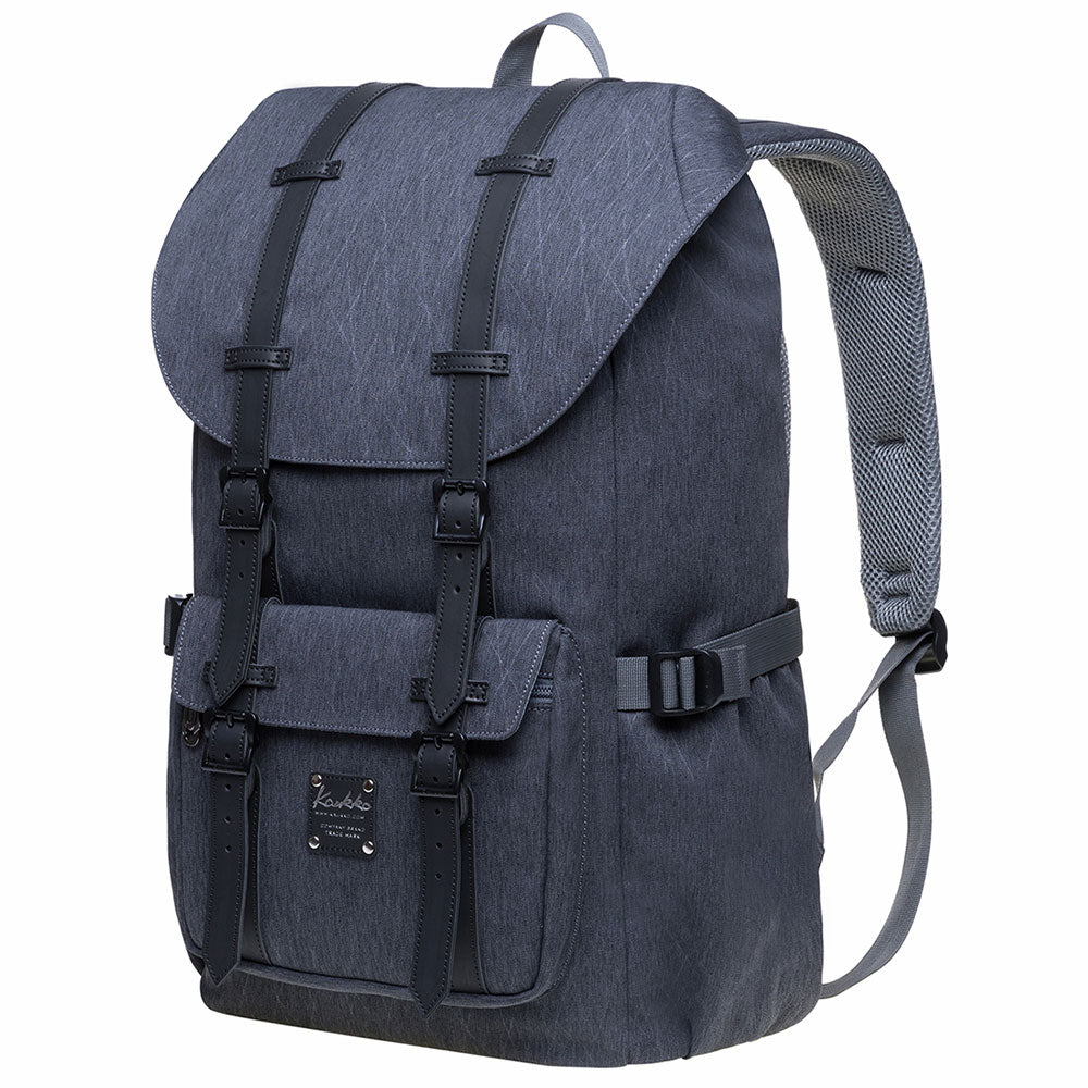 KAUKKO backpack women men daypack with laptop compartment for 14 inch notebook for leisure job university travel hiking, 21L (grey EP5-18) - kaukko