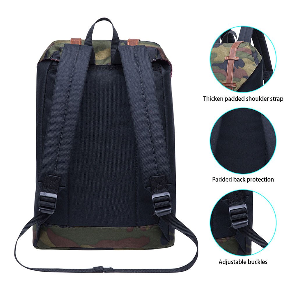 KAUKKO Backpack Women Men Vintage Travel Backpack ( Camouflage ) - kaukko