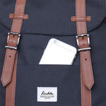 KAUKKO Backpack Women Men Vintage Travel Backpack, EP6-2 ( Black / 18.3L ) - kaukko