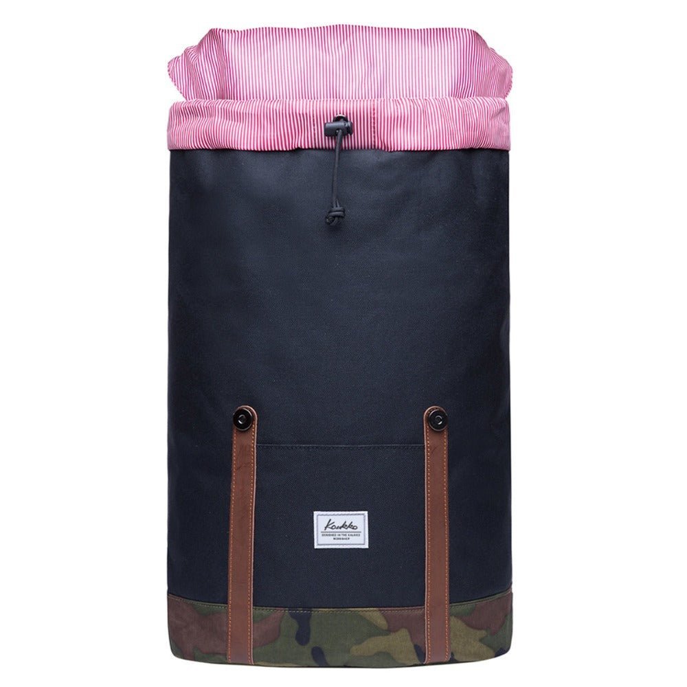 KAUKKO Backpack Women Men Vintage Travel Backpack, EP6-2 ( Black / 18.3L ) - kaukko