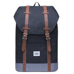 KAUKKO Backpack Women Men Vintage Travel Backpack, EP6-2 ( Black / 18.3L ) - kaukko