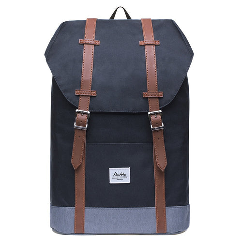 KAUKKO Backpack Women Men Vintage Travel Backpack, EP6-2 ( Black / 18.3L ) - kaukko