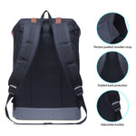 KAUKKO Backpack Women Men Vintage Travel Backpack, EP6-2 ( Black / 18.3L ) - kaukko