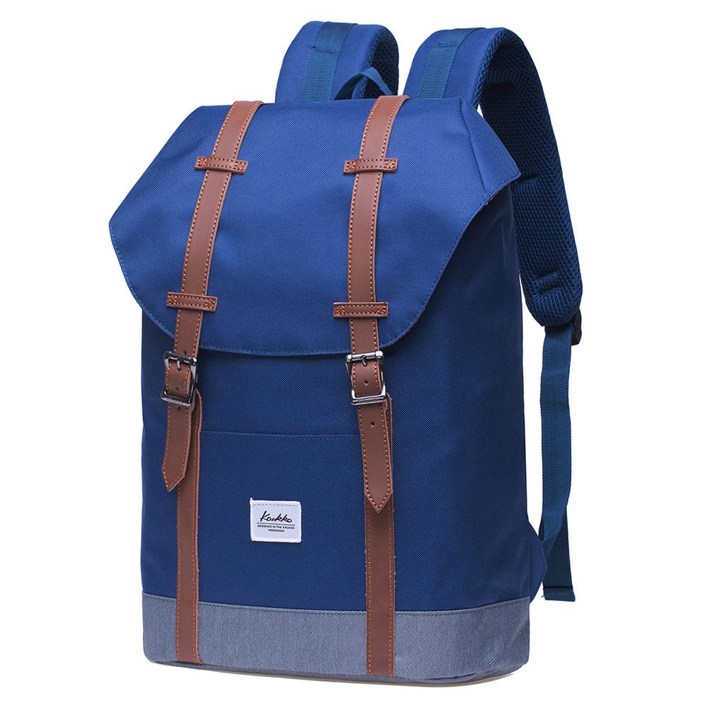 KAUKKO Backpack Women Men Vintage Travel Backpack, EP6-2 ( Blue / 18.3L ) - kaukko