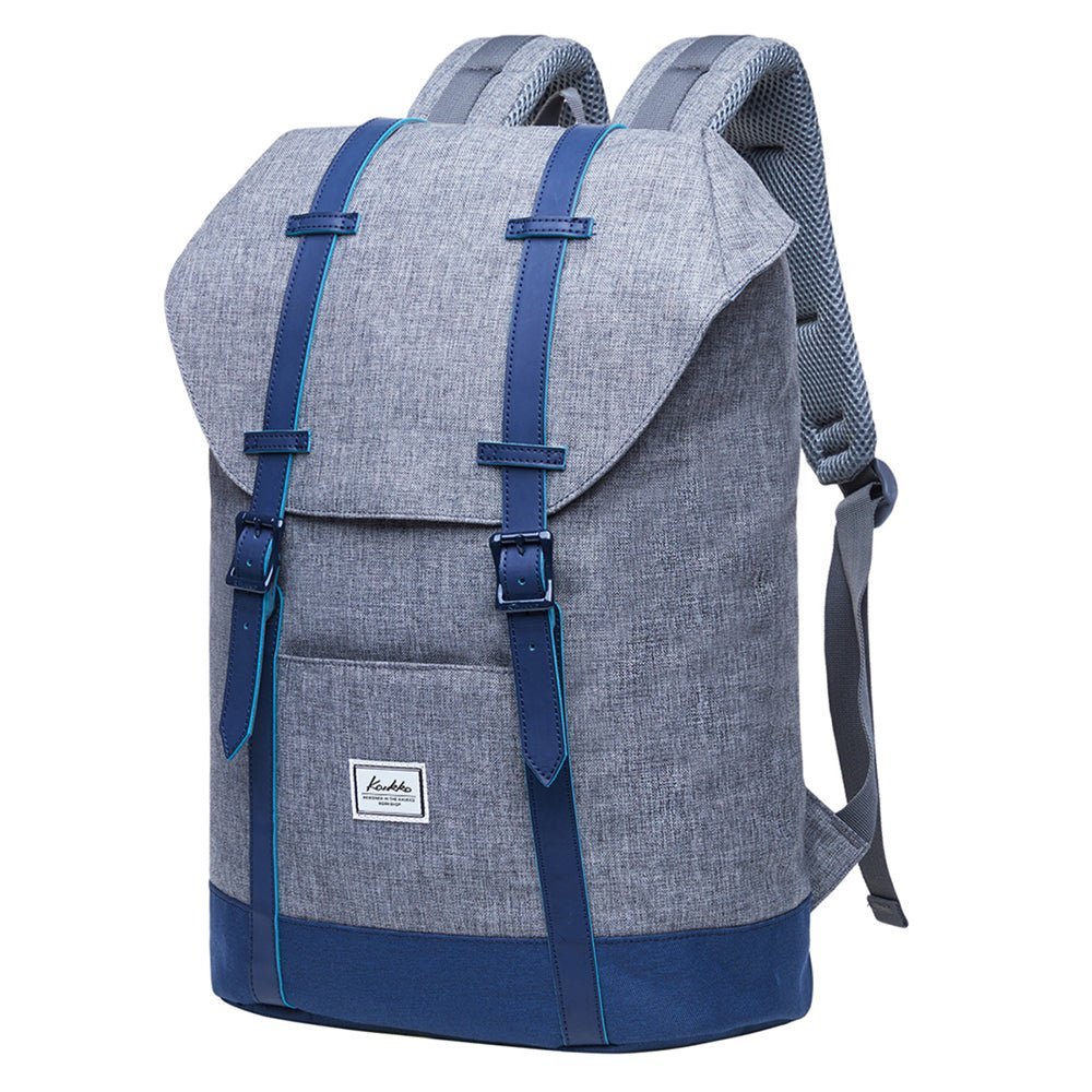 KAUKKO Backpack Women Men Vintage Travel Backpack, EP6-2 ( Grey Blue / 18.3L ) - kaukko