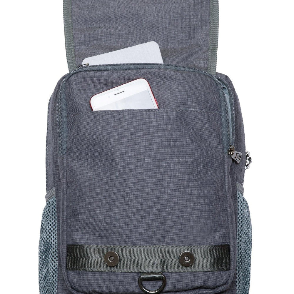 KAUKKO Canvas Crossbody Sling Bag Backpack for Cycling, Hiking, Camping, and Commuting, FD252-1 ( Grey ) - kaukko