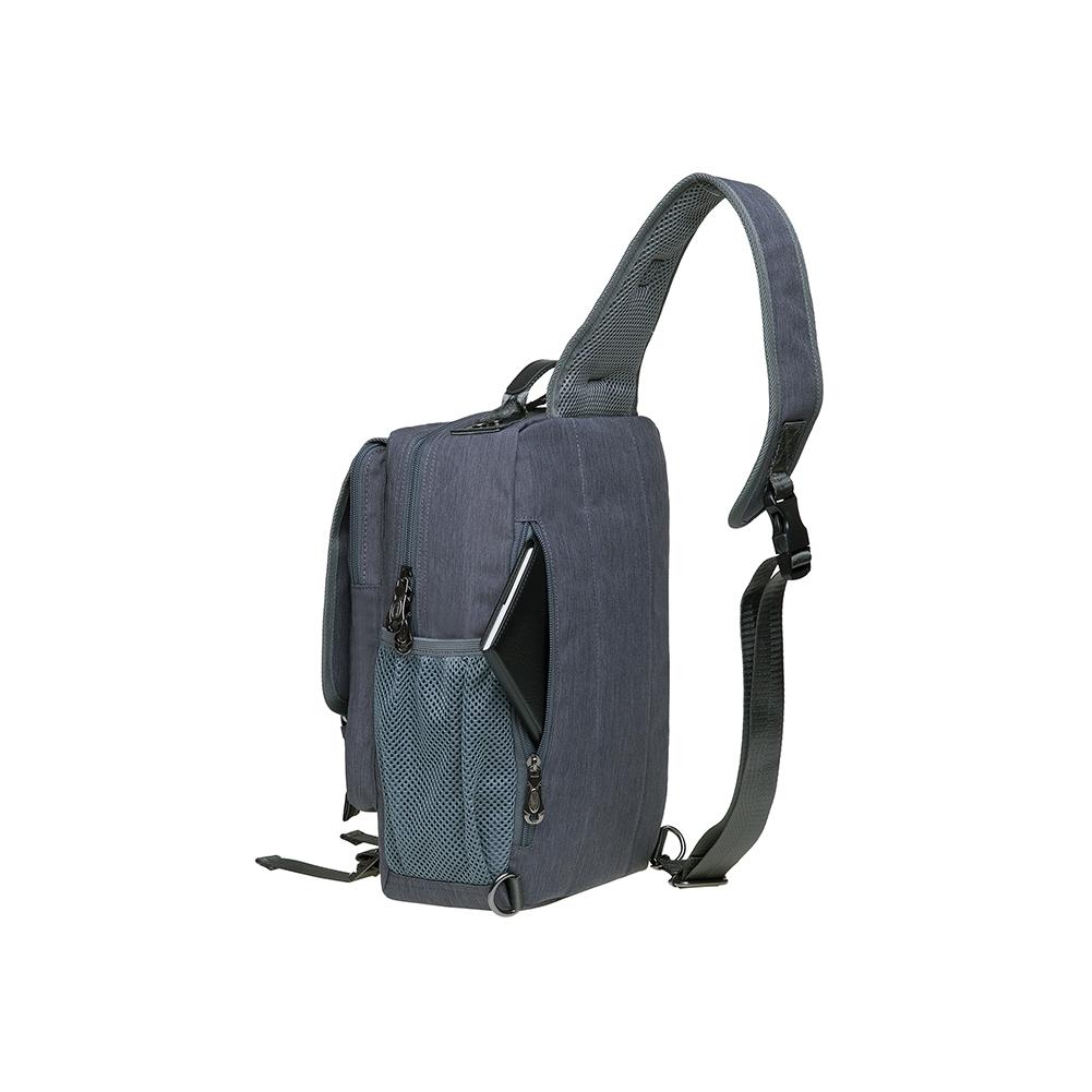 KAUKKO Canvas Crossbody Sling Bag Backpack for Cycling, Hiking, Camping, and Commuting, FD252-1 ( Grey ) - kaukko