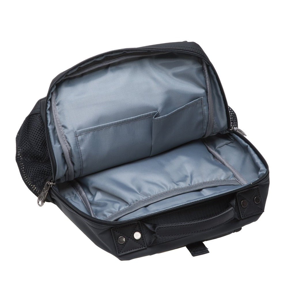 KAUKKO Canvas Crossbody Sling Bag Backpack for Cycling, Hiking, Camping, and Commuting, FD252-2 ( Black ) - kaukko