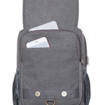 KAUKKO Canvas Crossbody Sling Bag Backpack for Cycling, Hiking, Camping, and Commuting, FD252-3 ( Grey ) - kaukko