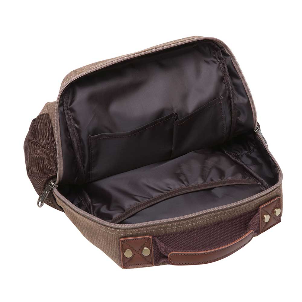 KAUKKO Canvas Crossbody Sling Bag Backpack for Cycling, Hiking, Camping, and Commuting, FD252-3 ( Khaki ) - kaukko