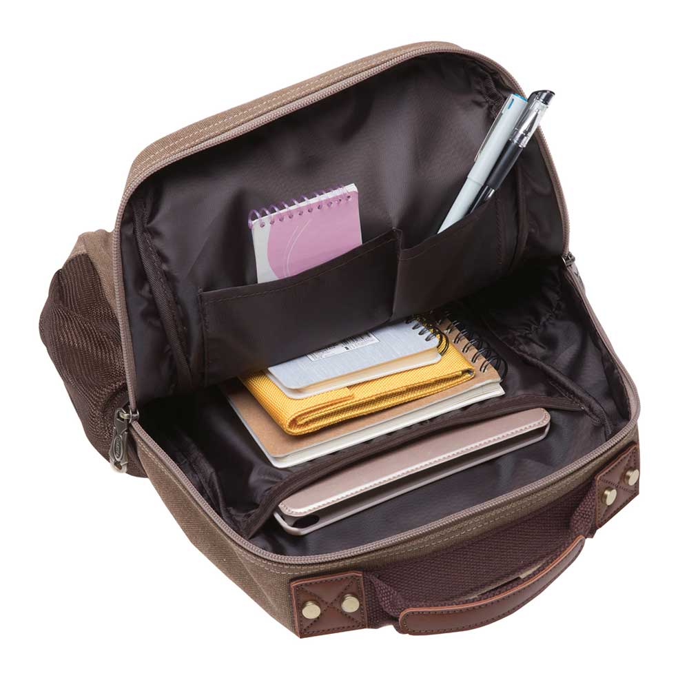 KAUKKO Canvas Crossbody Sling Bag Backpack for Cycling, Hiking, Camping, and Commuting, FD252-3 ( Khaki ) - kaukko