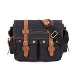 KAUKKO Canvas Messenger Bag - Vintage Crossbody Shoulder Bag Military Satchel - kaukko