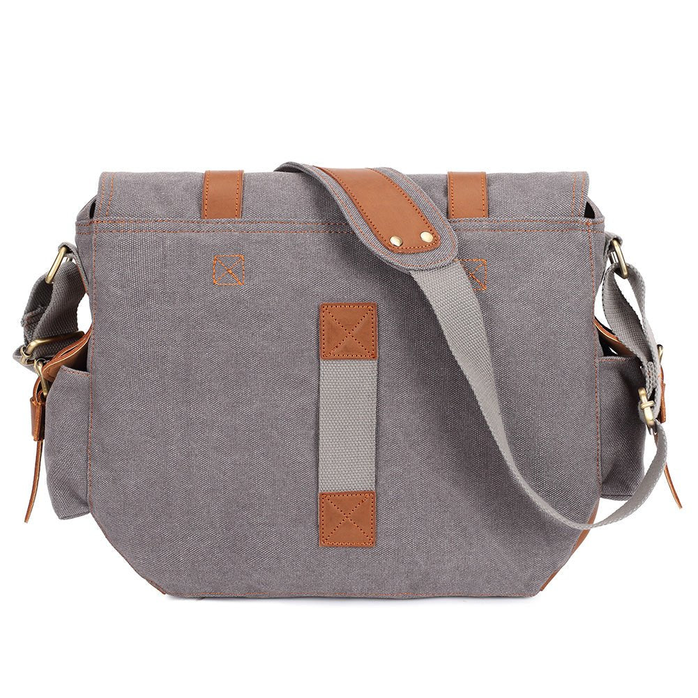 KAUKKO Canvas Messenger Bag - Vintage Crossbody Shoulder Bag Military Satchel - kaukko