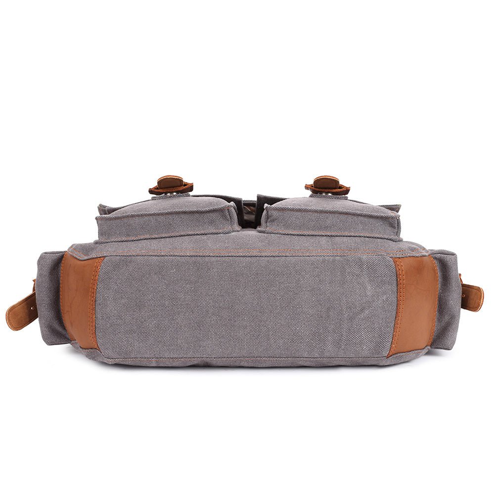 KAUKKO Canvas Messenger Bag - Vintage Crossbody Shoulder Bag Military Satchel - kaukko