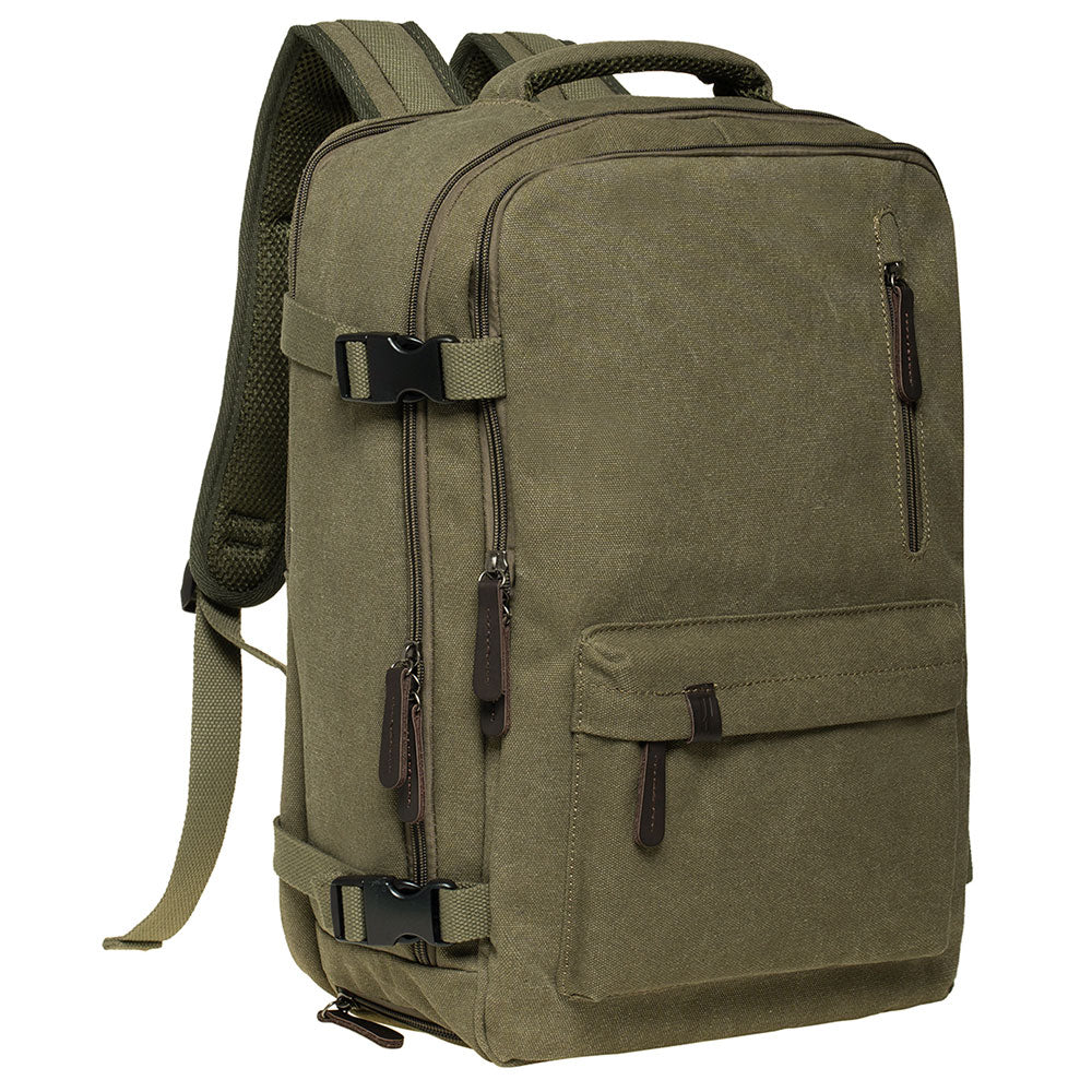 KAUKKO Canvas Travel Backpack, Personal Item Airline Approved, Carry On Backpack - kaukko