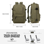 KAUKKO Canvas Travel Backpack, Personal Item Airline Approved, Carry On Backpack - kaukko