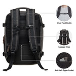 KAUKKO Canvas Travel Backpack, Personal Item Airline Approved, Carry On Backpack - kaukko