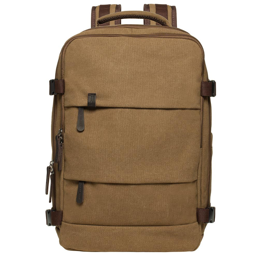 KAUKKO Canvas Travel Rucksack, Large Capacity Carry On Bag - kaukko