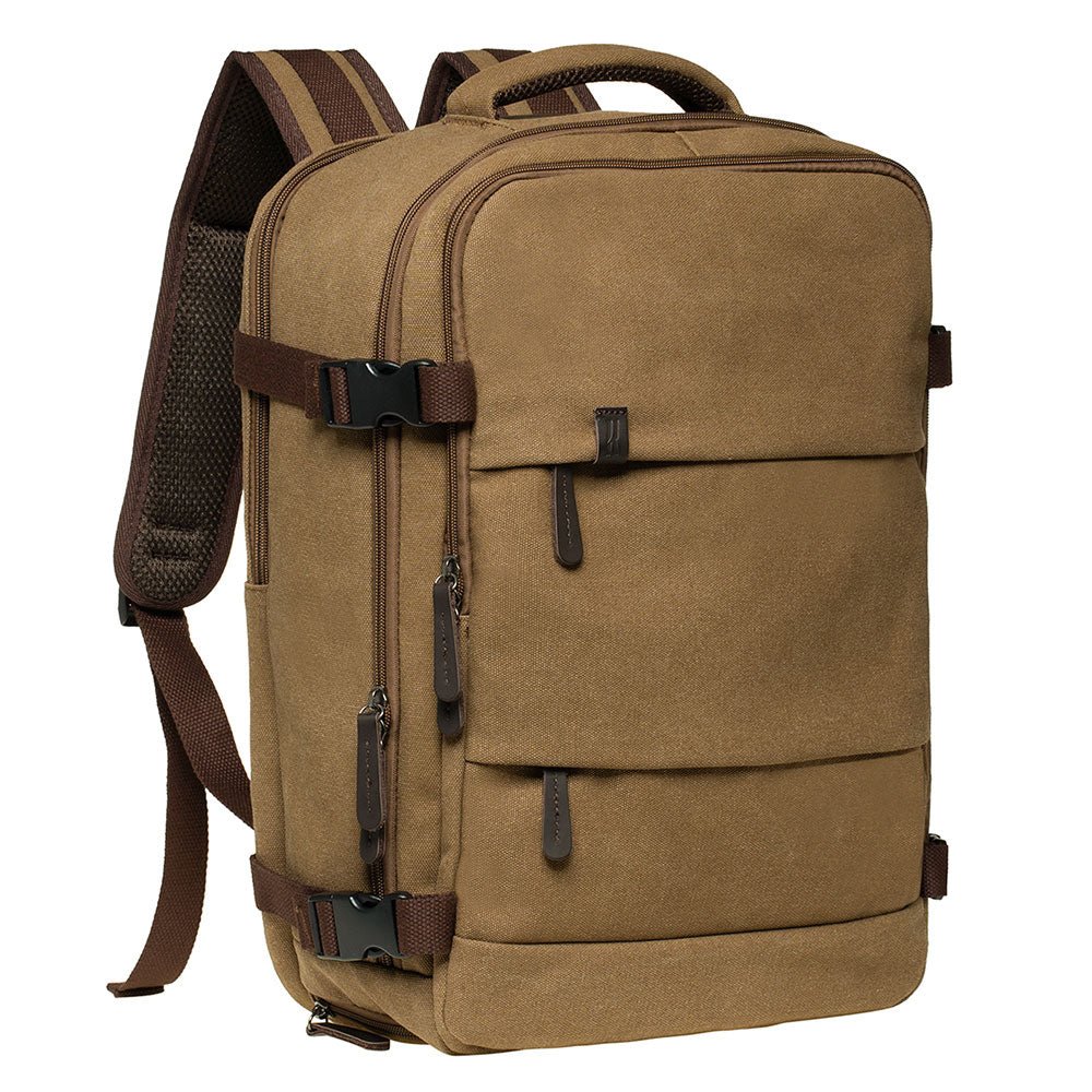 KAUKKO Canvas Travel Rucksack, Large Capacity Carry On Bag - kaukko