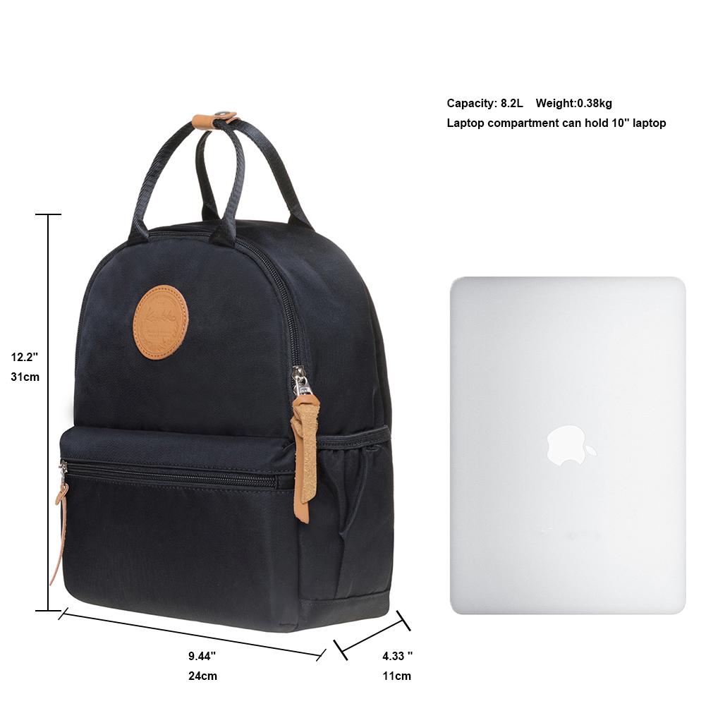 KAUKKO Casual Daypack Student Outdoor Bag Stylis, K1005-4 ( Black / 8.2L ) - kaukko