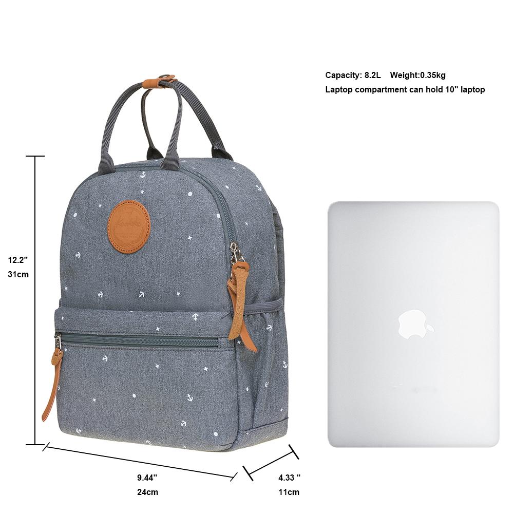 KAUKKO Casual Daypack Student Outdoor Bag Stylish, K1005-5 ( Grey / 8.2L ) - kaukko