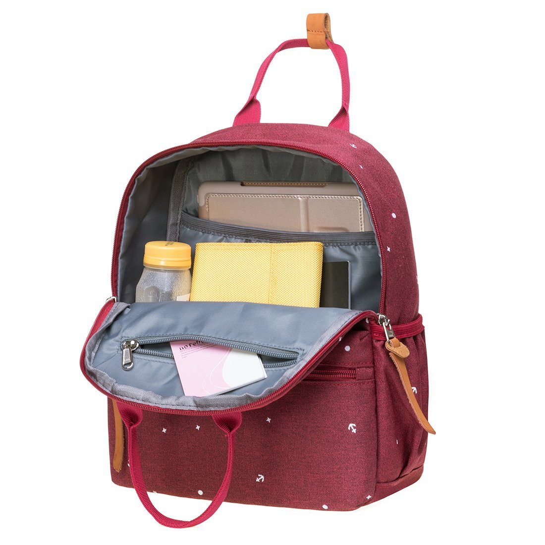 KAUKKO Casual Daypack Student Outdoor Bag Stylish, K1005-5 ( Red / 8.2L ) - kaukko