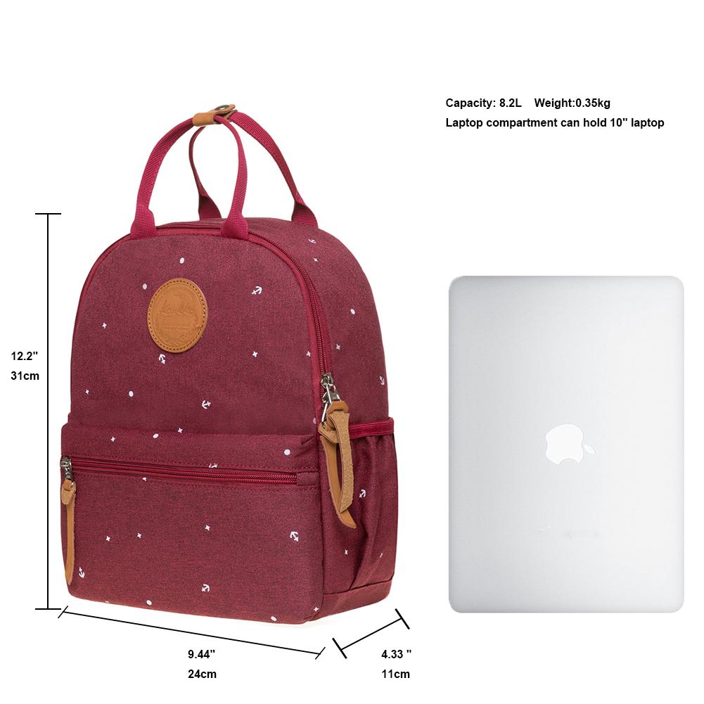 KAUKKO Casual Daypack Student Outdoor Bag Stylish, K1005-5 ( Red / 8.2L ) - kaukko