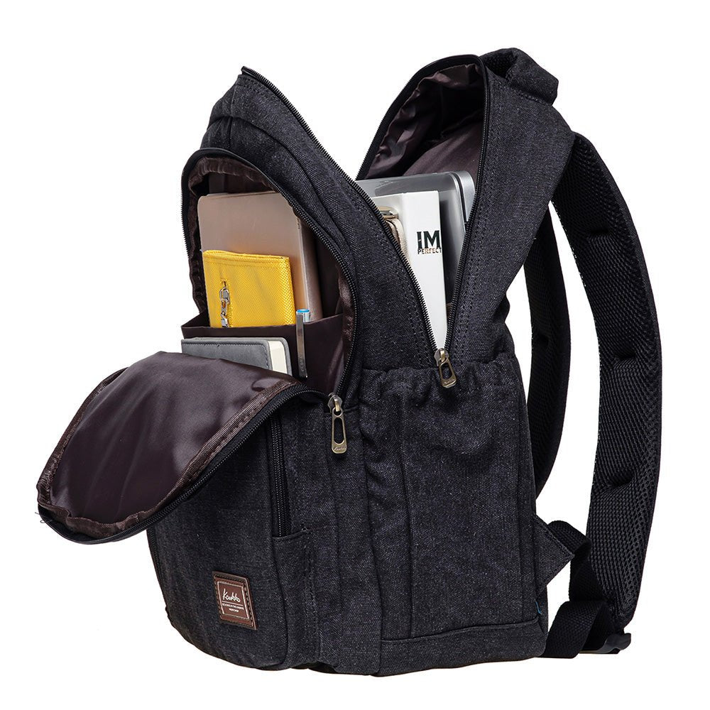 KAUKKO Casual Daypacks Multipurpose Backpacks, Outdoor Backpack, Travel Rucksack (17-BLACK) - kaukko