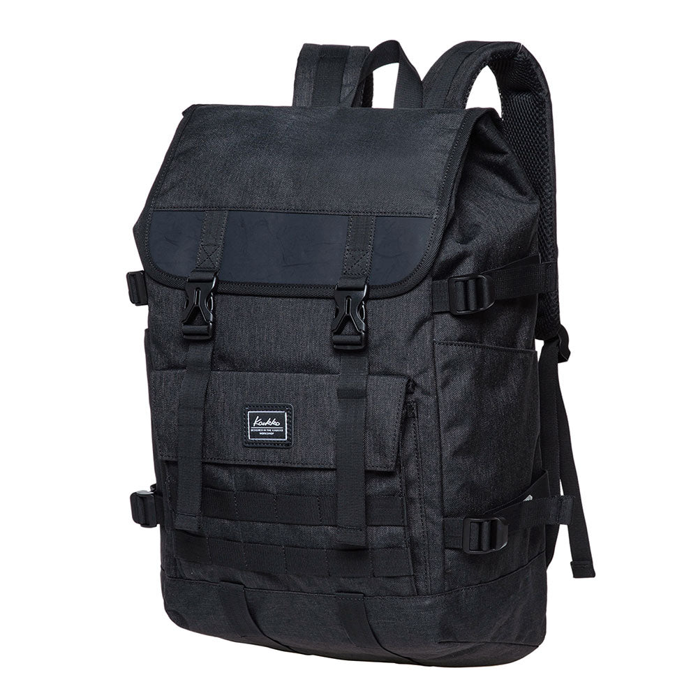 KAUKKO Casual Daypacks Multipurpose Backpacks, Outdoor Backpack, Travel Rucksack Black(Linen) - kaukko