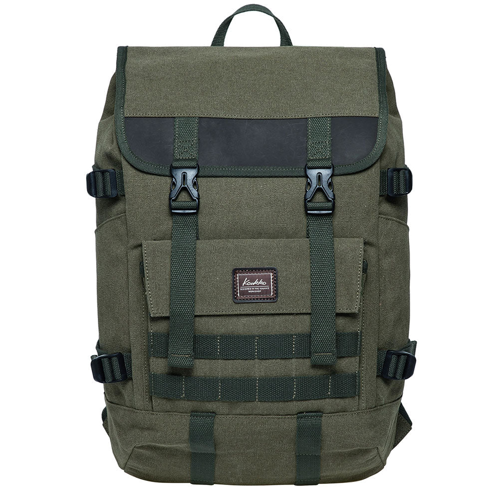 KAUKKO Casual Daypacks Multipurpose Backpacks, Outdoor Backpack, Travel Rucksack Green(Canvas) - kaukko