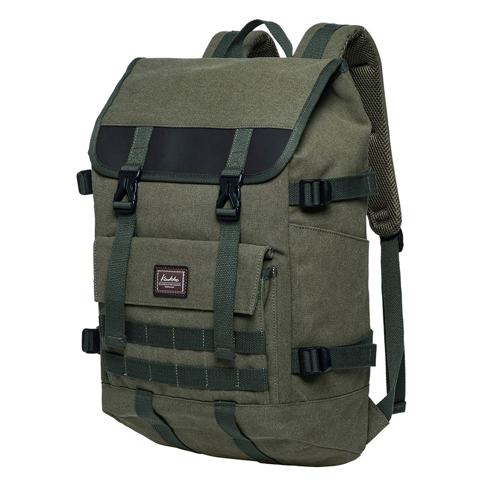 KAUKKO Casual Daypacks Multipurpose Backpacks, Outdoor Backpack, Travel Rucksack Green(Canvas) - kaukko
