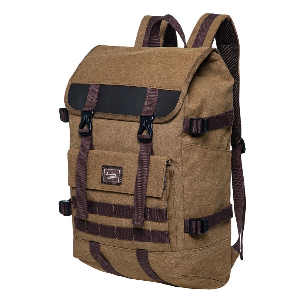 KAUKKO Casual Daypacks Multipurpose Backpacks, Outdoor Backpack, Travel Rucksack Khaki(Canvas) - kaukko