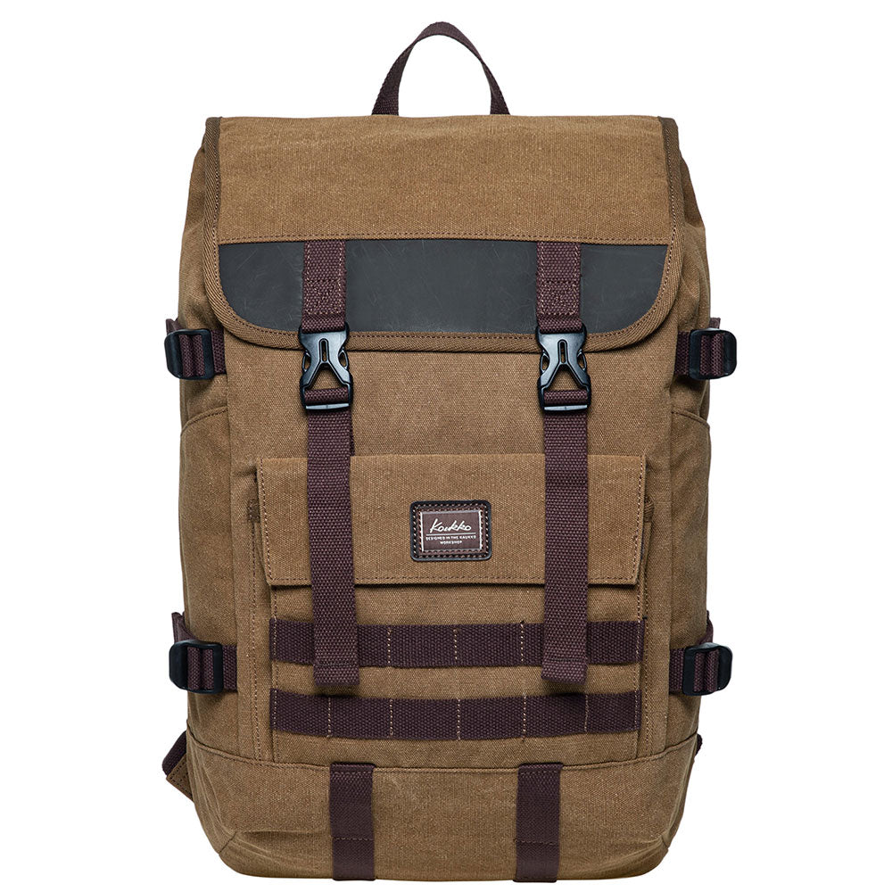 KAUKKO Casual Daypacks Multipurpose Backpacks, Outdoor Backpack, Travel Rucksack Khaki(Canvas) - kaukko