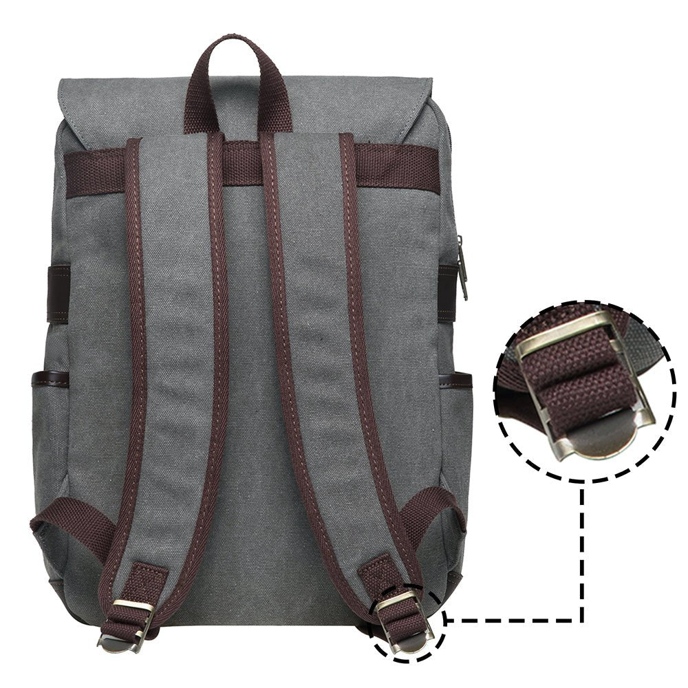 KAUKKO Casual Daypacks Multipurpose Backpacks, Outdoor Backpack, Travel Rucksack, Laptop Backpack Fits 15" (16-GREY) - kaukko