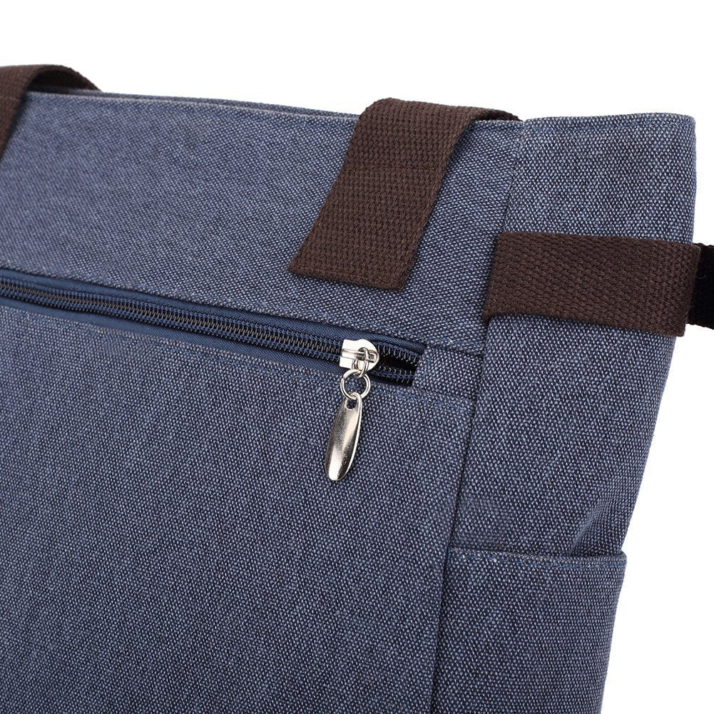 KAUKKO Cute Cat Totes Women Canvas Handbags ( Blue ) - kaukko