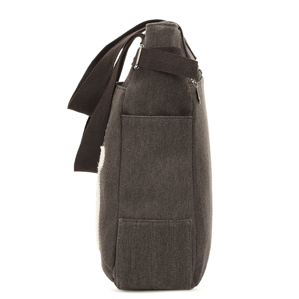 KAUKKO Cute Cat Totes Women Canvas Handbags ( Coffee ) - kaukko
