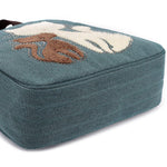 KAUKKO Cute Cat Totes Women Canvas Handbags ( Green) - kaukko