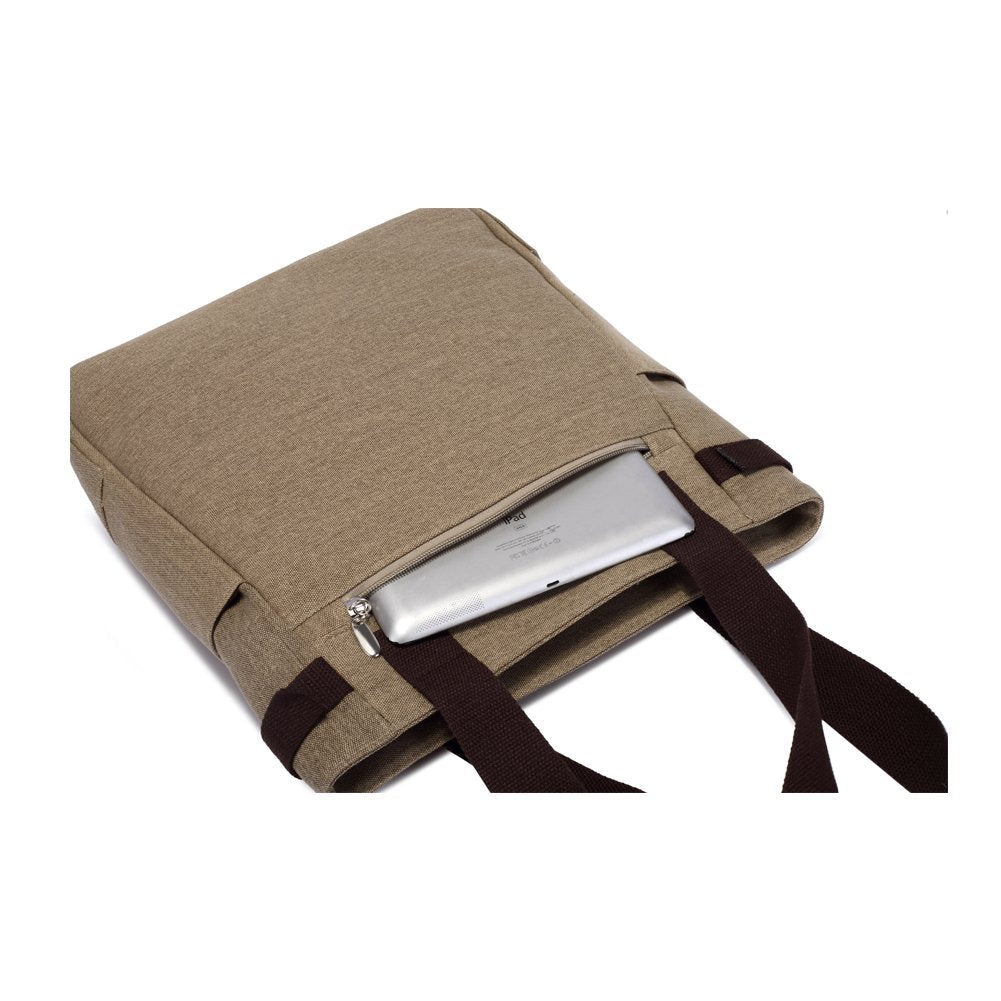 KAUKKO Cute Cat Totes Women Canvas Handbags ( Khaki ) - kaukko