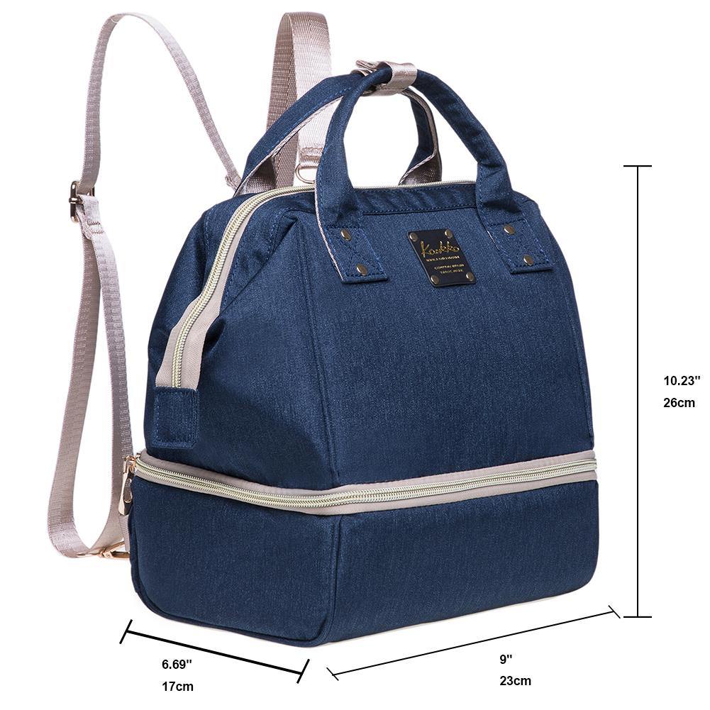 KAUKKO Diaper Bag Backpack - Small Diaper Backpack with Pacifier Holder and Stroller straps -Waterproof, mini , KT08 ( Mediterranean Blue ) - kaukko