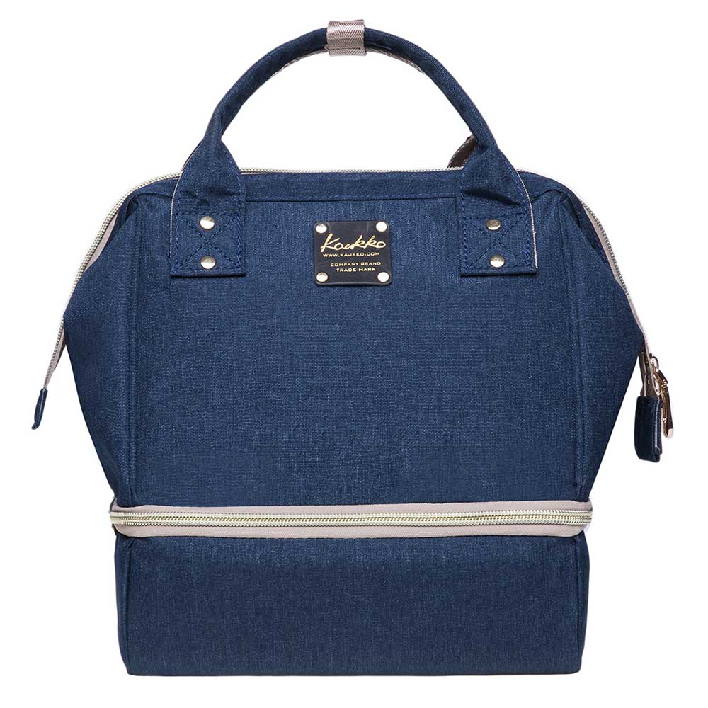 KAUKKO Diaper Bag Backpack - Small Diaper Backpack with Pacifier Holder and Stroller straps -Waterproof, mini , KT08 ( Mediterranean Blue ) - kaukko