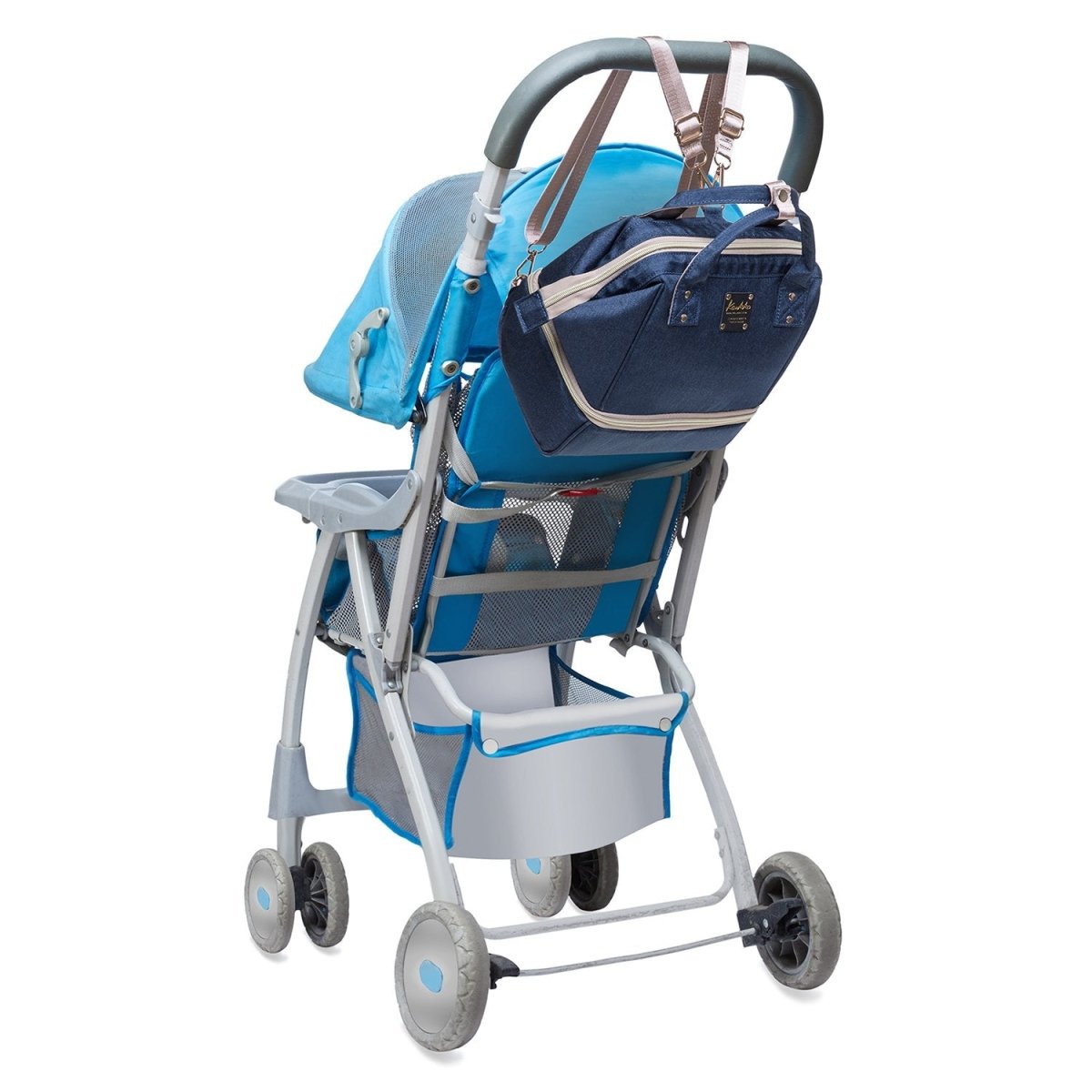 KAUKKO Diaper Bag Backpack - Small Diaper Backpack with Pacifier Holder and Stroller straps -Waterproof, mini , KT08 ( Mediterranean Blue ) - kaukko