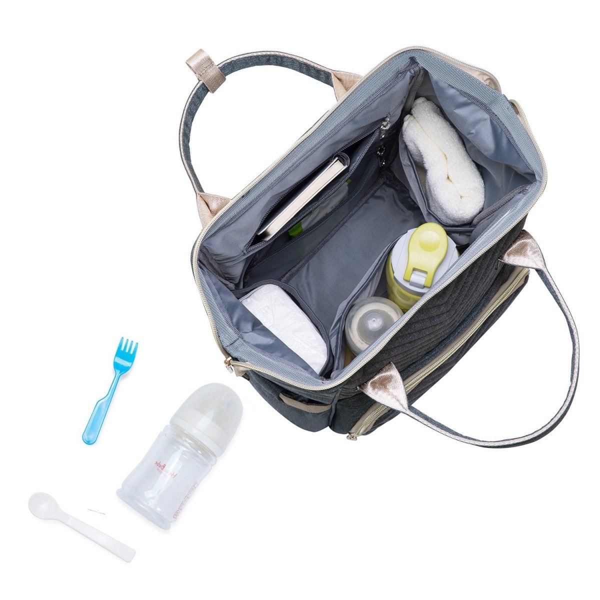 KAUKKO Diaper Bag Backpack with Pacifier Holder and Stroller straps - for Mom and Dad, Waterproof, one size, KT01-4 ( New York Gray / 18L) - kaukko