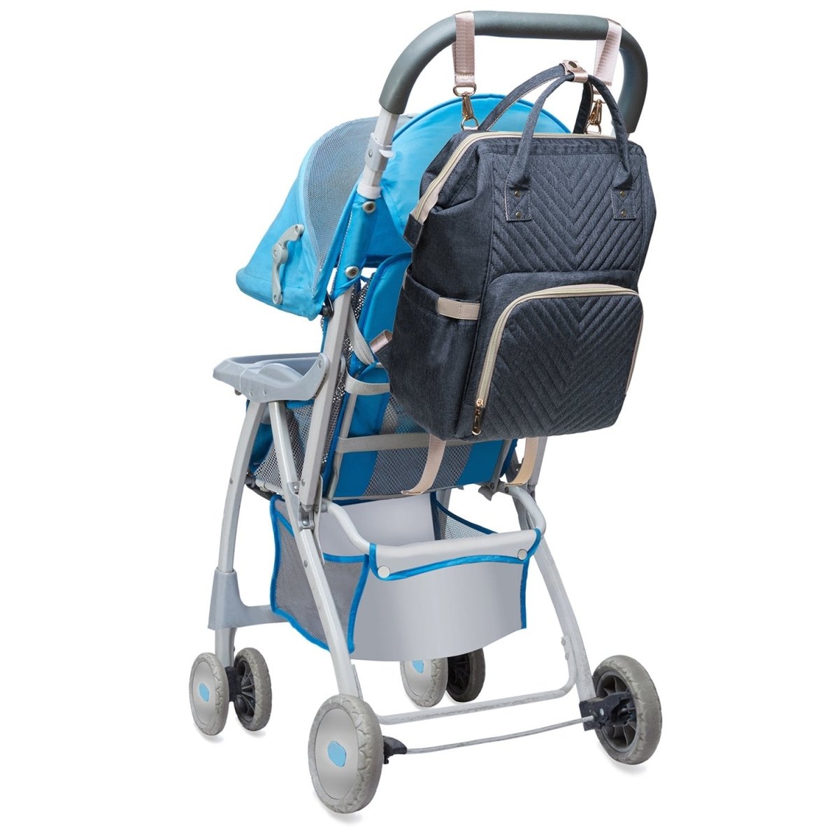 KAUKKO Diaper Bag Backpack with Pacifier Holder and Stroller straps - for Mom and Dad, Waterproof, one size, KT01-4 ( New York Gray / 18L) - kaukko