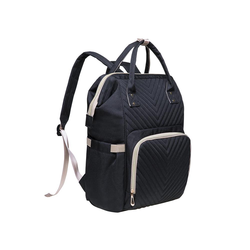 KAUKKO Diaper Bag Backpack with Pacifier Holder and Stroller straps - for Mom and Dad, Waterproof, one size, KT01-4 ( Santorini Black / 18L) - kaukko