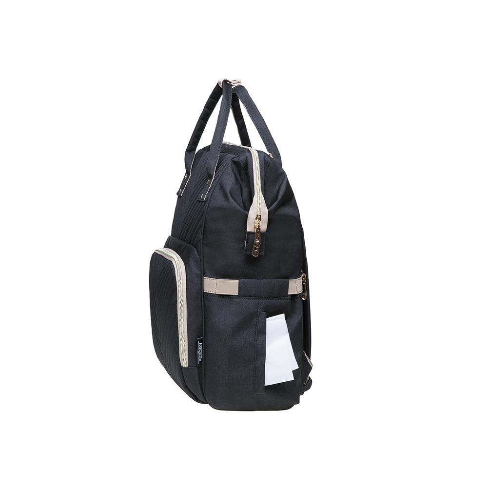 KAUKKO Diaper Bag Backpack with Pacifier Holder and Stroller straps - for Mom and Dad, Waterproof, one size, KT01-4 ( Santorini Black / 18L) - kaukko
