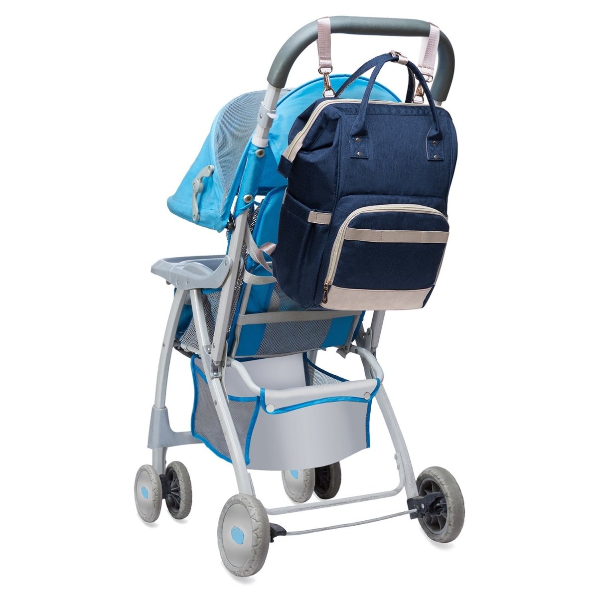 KAUKKO Diaper Bag Backpack with Pacifier Holder and Stroller straps - for Mom and Dad, Waterproof, one size, KT01-5 ( Mediterranean Blue / 18L) - kaukko